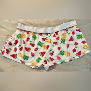 Victoria’s Secret PINK Flannel Sleep Boxy Pajama Tropical Short. Size XL. 🍒🍍🍉